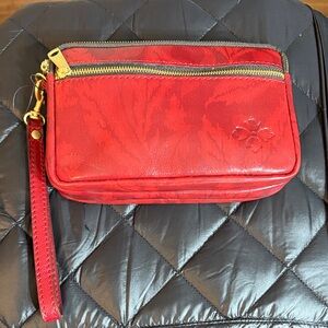 Patricia Nash Red Leather Wristlet